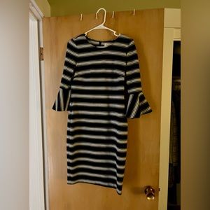 Women's Calvin Klein Stripped Bell Sleve Dress